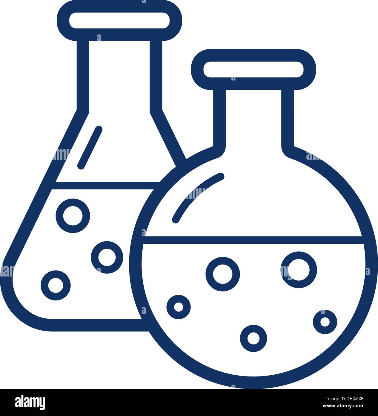 Symbol für chemische Reagenzglas auf weißem Hintergrund, Vektorgrafik Stock Vektor
