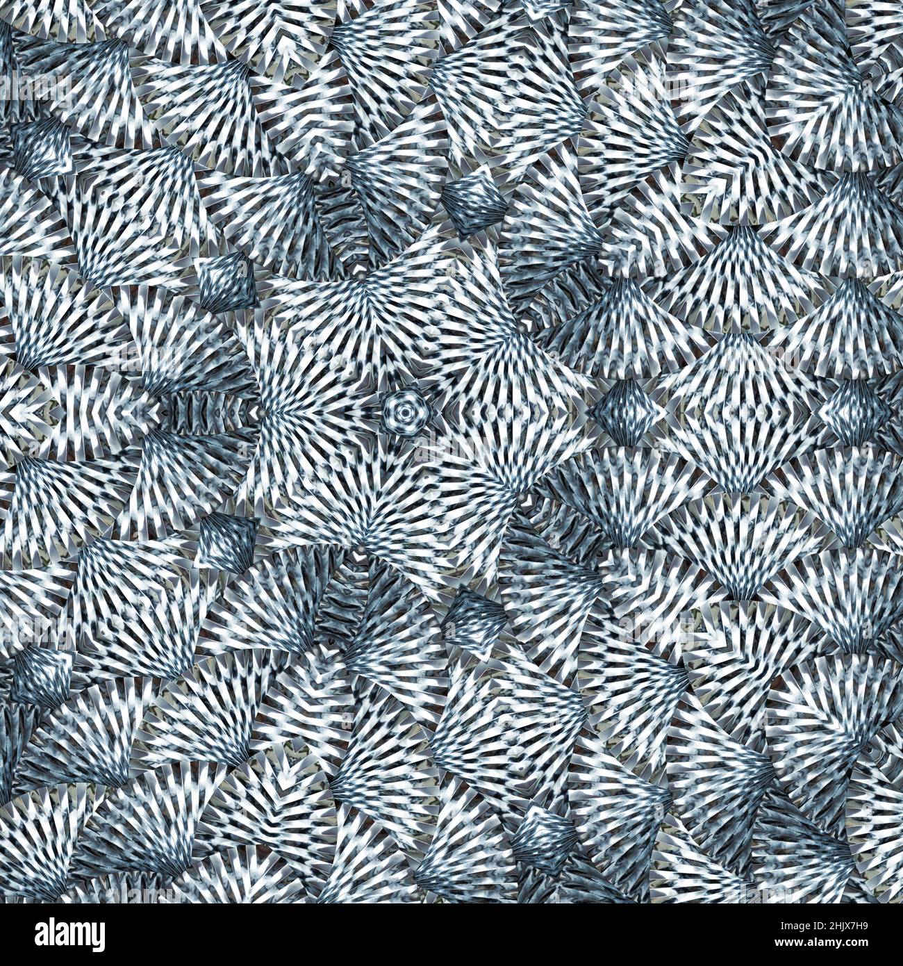 Kaleidoskop wiederholendes Muster mit Rotationssymmetrie Stockfoto
