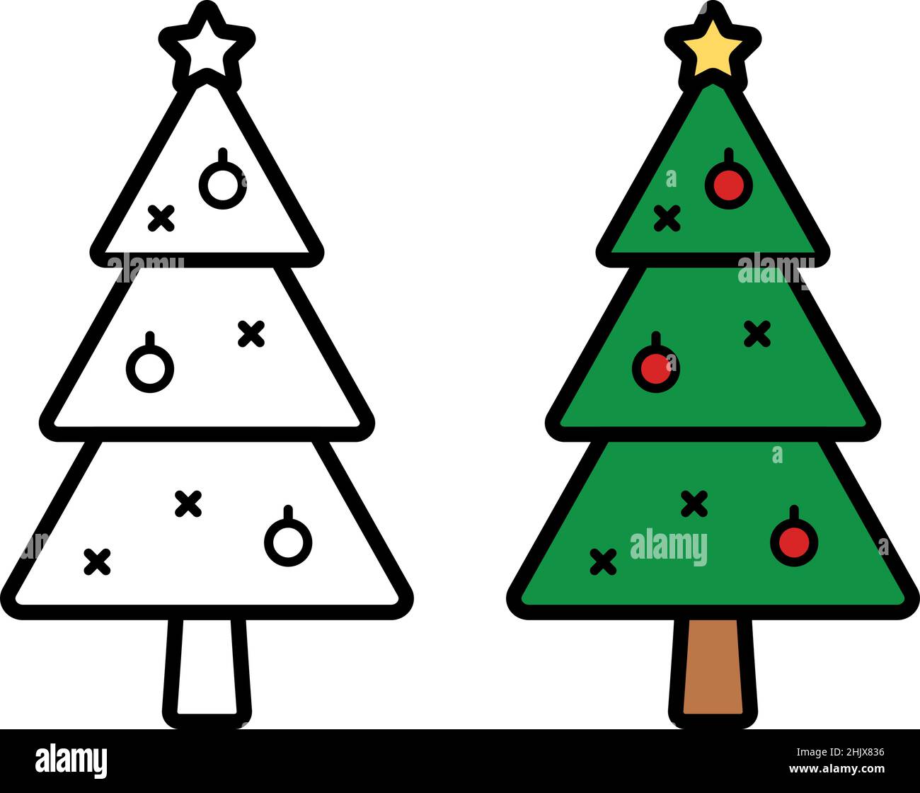 Weihnachtsbaum-Symbol auf weißem Hintergrund, Vektorgrafik Stock Vektor