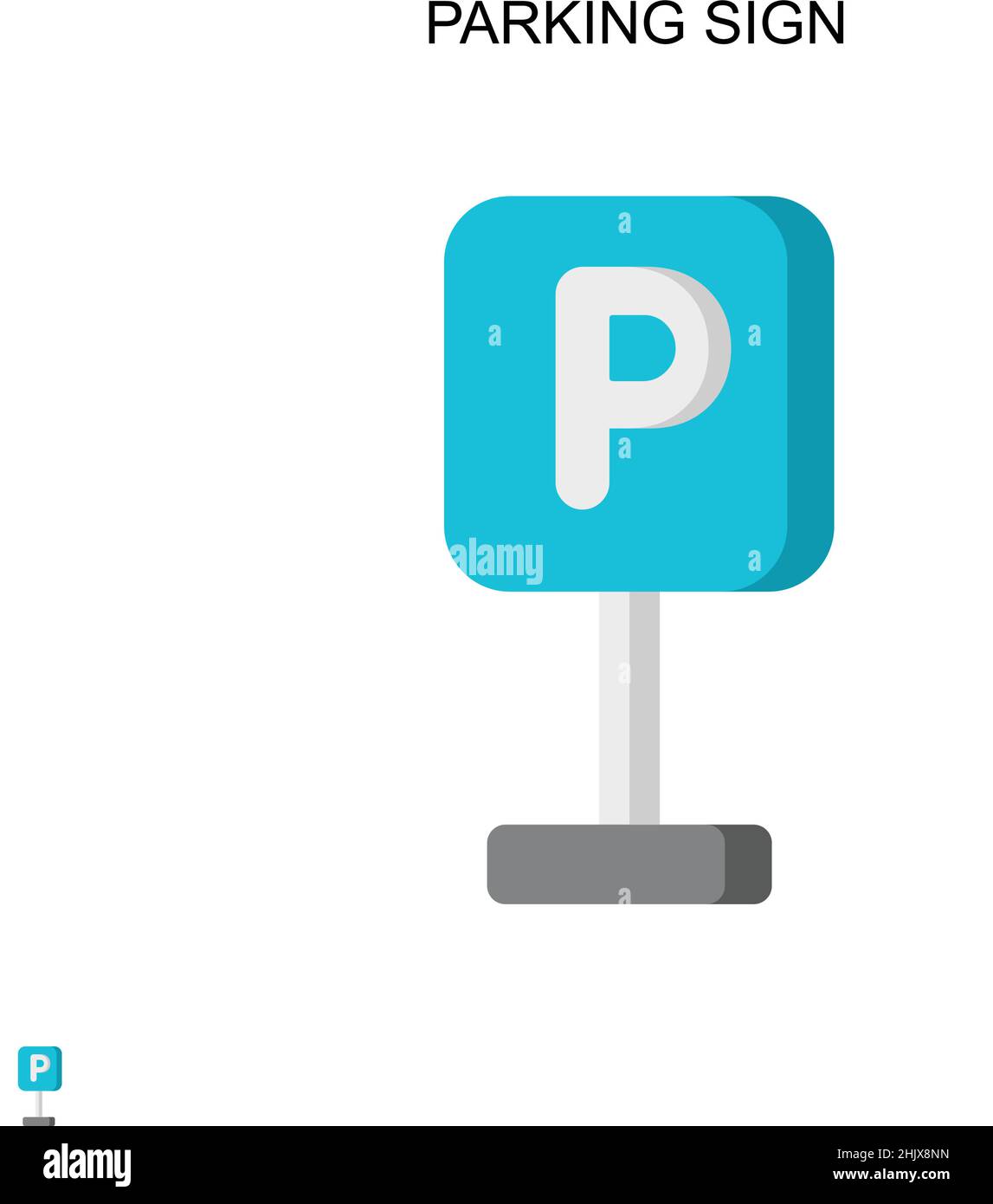 Parkschild einfaches Vektorsymbol. Illustration Symbol Design-Vorlage für Web mobile UI-Element. Stock Vektor
