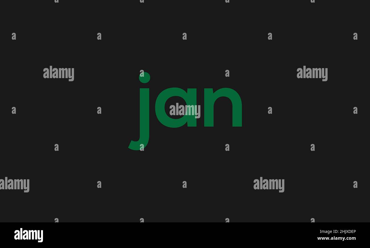 Wort JAN in Buchstaben - anfängliches Vektordesign - Premium-Symbolvektor Stock Vektor