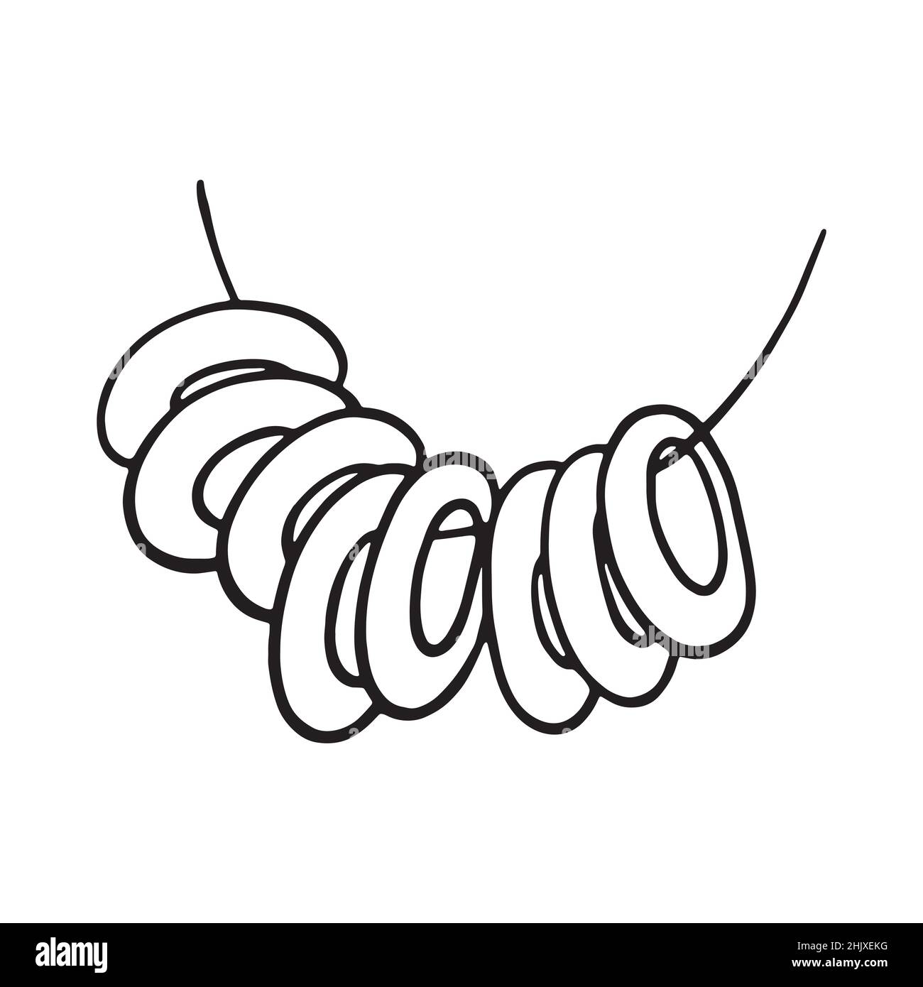 vektor-Symbol Haufen von Bagels, Doodle. Isoliert auf einem weißen Hintergrund. Russische traditionelle Backwaren. Symbol des Urlaubs Fasching oder Maslenitsa. Stock Vektor