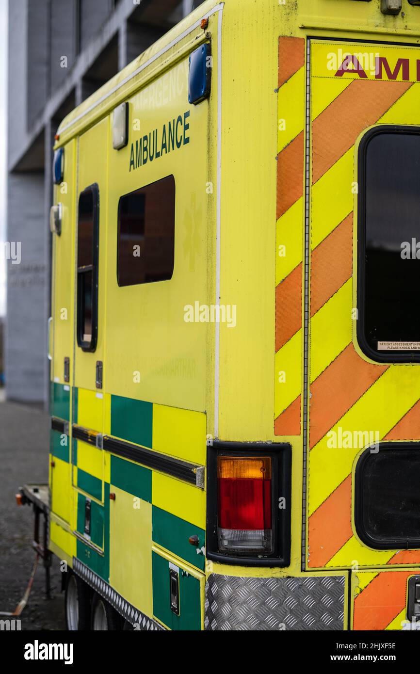 Krankenwagen, erste-Hilfe-Anhänger, mit dem Auto abschleppbar Stockfoto