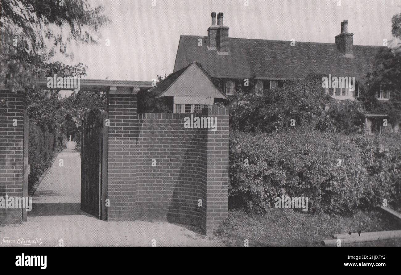 Der Eingang zum Garten. Hampshire. Rosebank, Silchester Common. - Entworfen von Herrn Mervyn E. Macartney (1922) Stockfoto