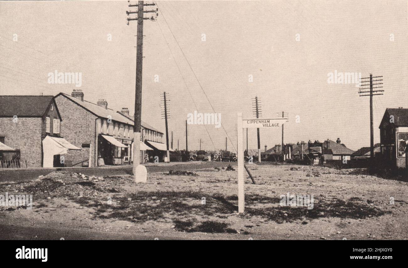 „Entwicklung“ - Schrecken auf der Bath Road. Buckinghamshire (1932) Stockfoto