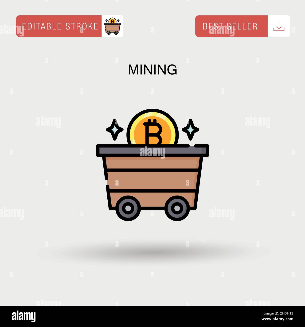 Einfaches Vektorsymbol für das Mining. Stock Vektor