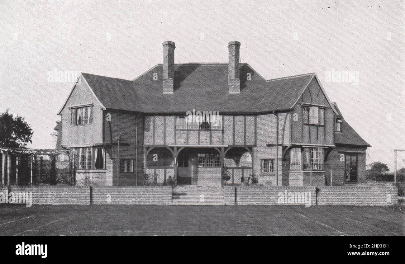 Manor Cottage, Acle, Norfolk - Gartenblick. J. Owen Bond, Architekt (1908) Stockfoto