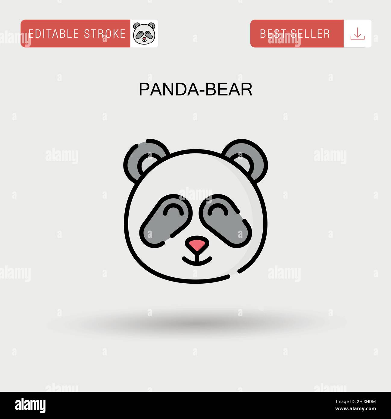 Panda-Bär einfaches Vektor-Symbol. Stock Vektor