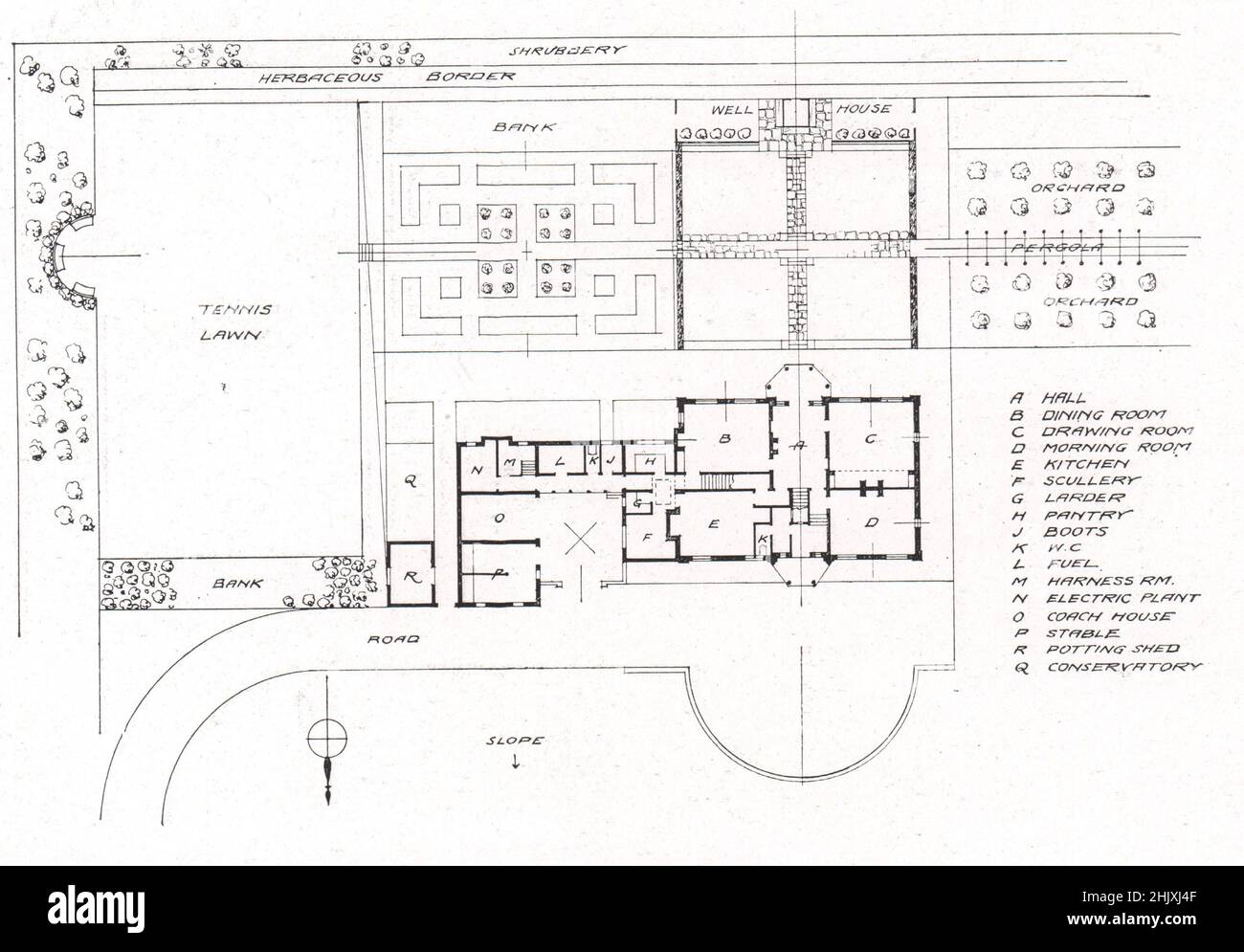 Blakemore End, Little Wymondley, Stevenage, Herts Plan. Hertfordshire. A. Needham Wilson. Architekt (1908) Stockfoto