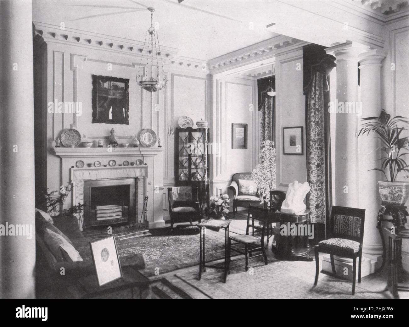 Haus in der Dean Stanley Straße, Westminster : Zeichnung - Zimmer. London. Horace Field & Simmons, Architekten (1908) Stockfoto