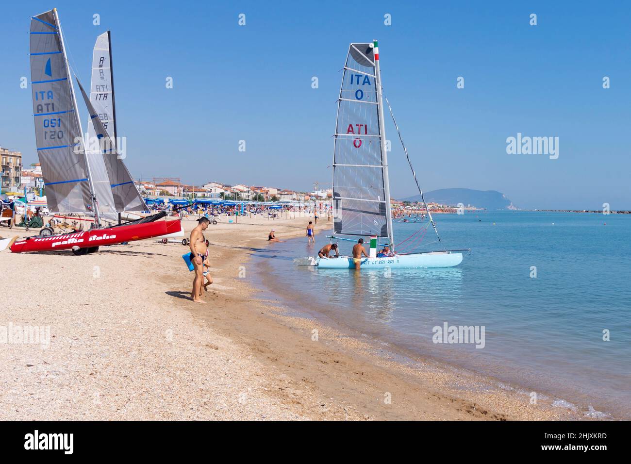 Seascape, Strand von Porto Potenza Picena, Marken, Italien, Europa Stockfoto