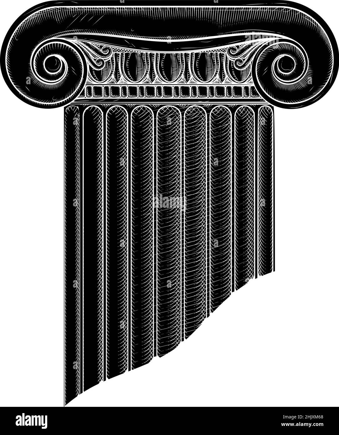 Klassischer Griechischer Römischer Säulensäule Vintage Holzschnitt Stock Vektor