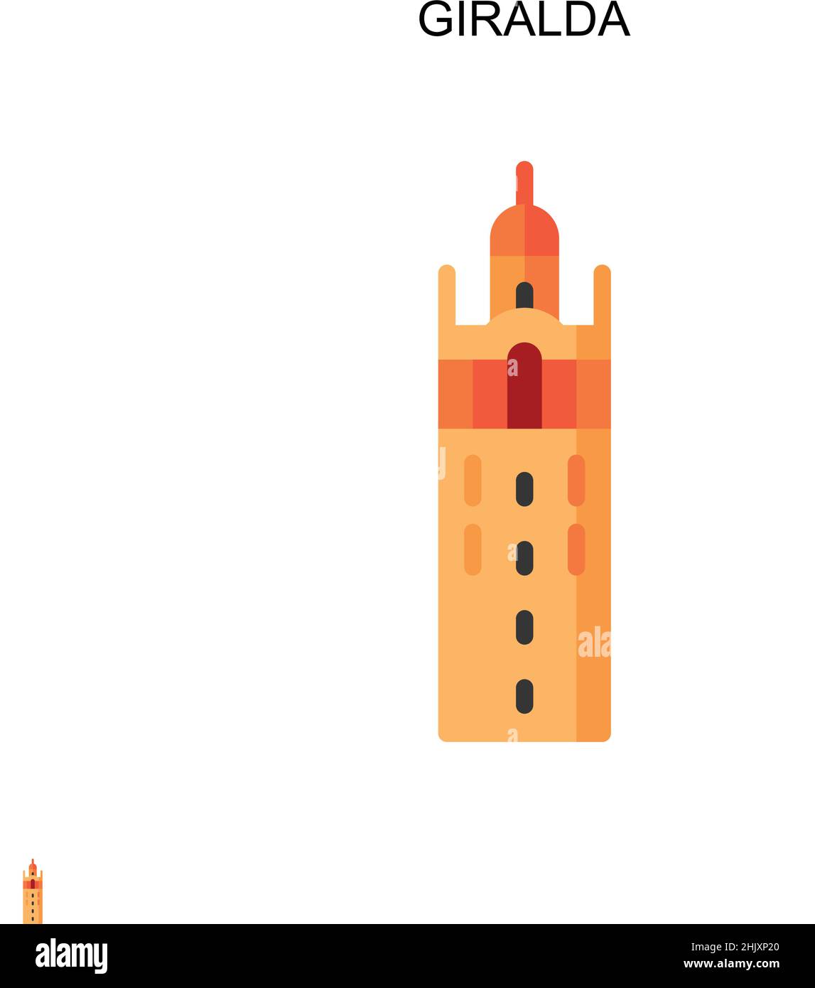 Einfaches Vektor-Symbol der Giralda. Illustration Symbol Design-Vorlage für Web mobile UI-Element. Stock Vektor