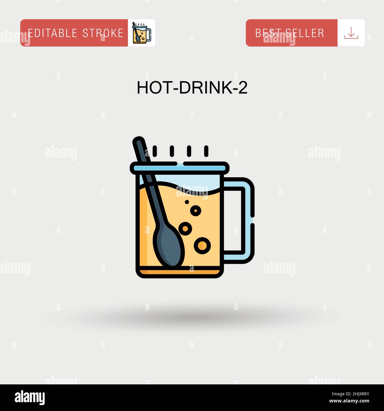 Hot-Drink-2 einfaches Vektorsymbol. Stock Vektor