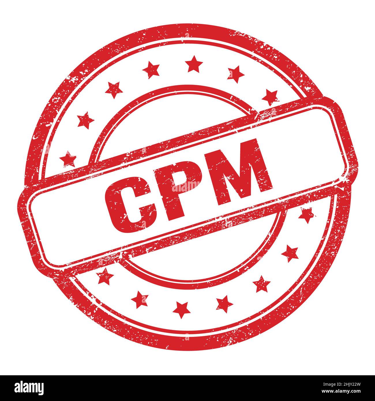 CPM, Wort auf rotem runden Stempel geschrieben Stockfoto
