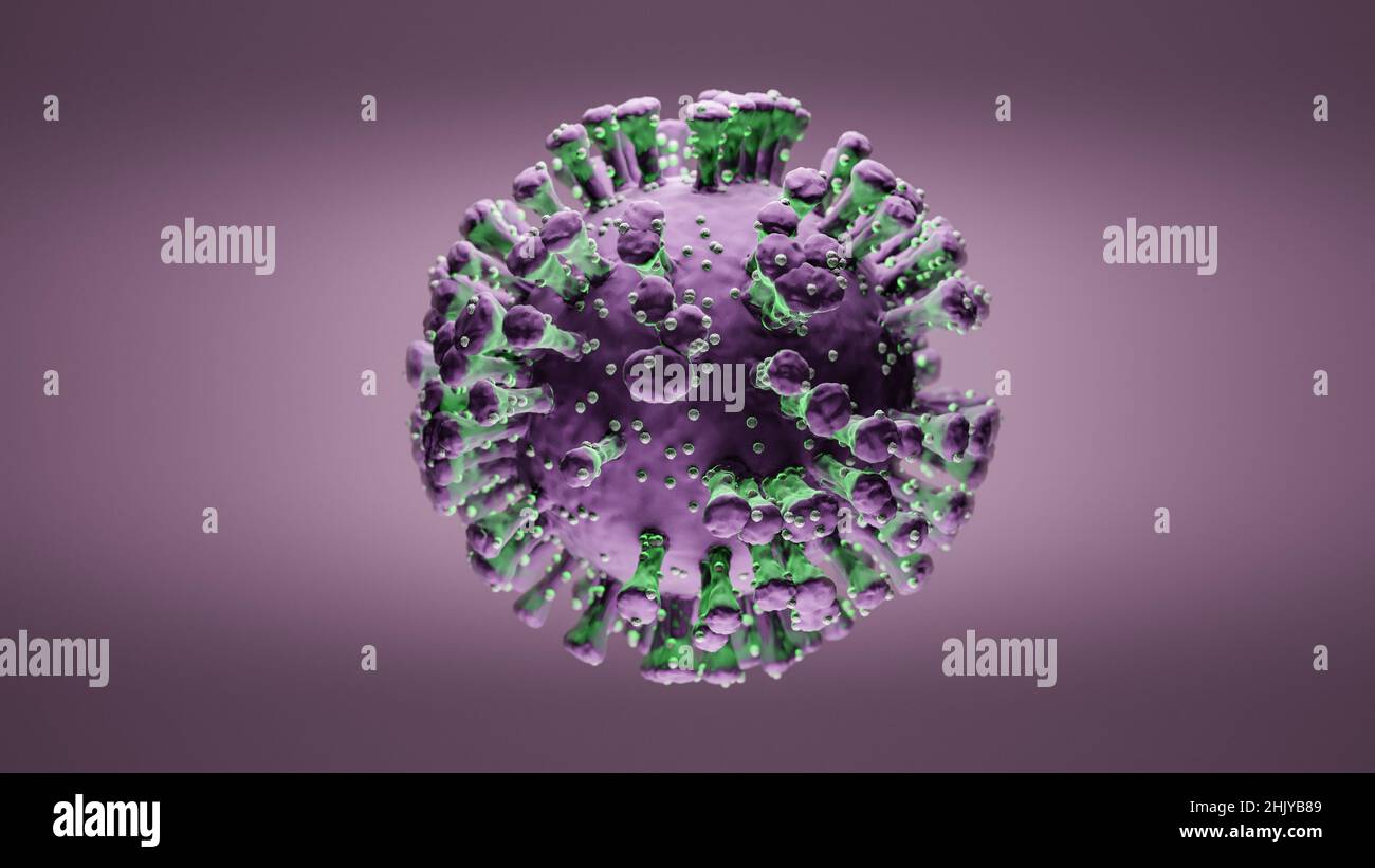 Darstellung einer einzelnen Viruszelle, Darstellung einer Infektion Stockfoto