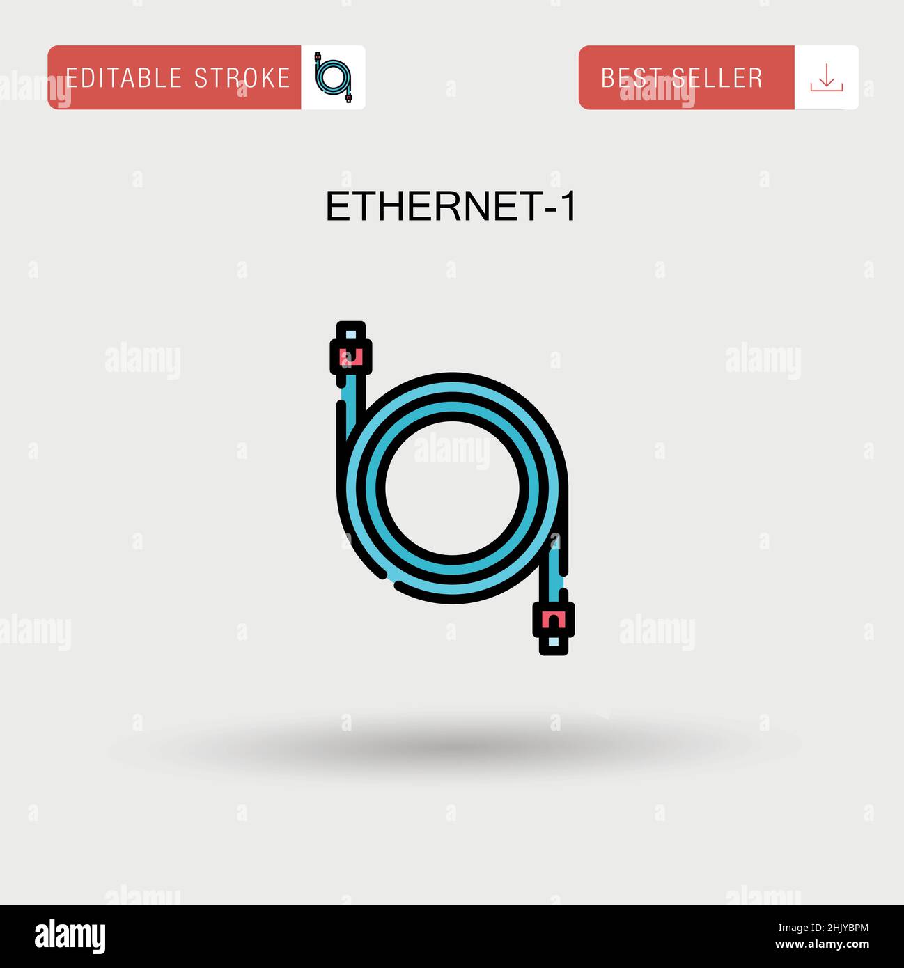 Ethernet-1 Simple Vector Icon. Stock Vektor