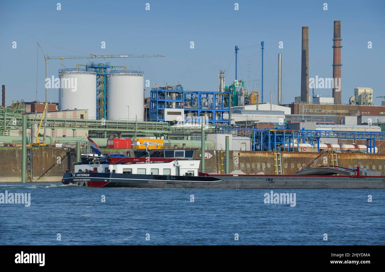 Chemiewerk der Bayer AG, Rhein, Leverkusen, Nordrhein-Westfalen, Deutschland Stockfoto