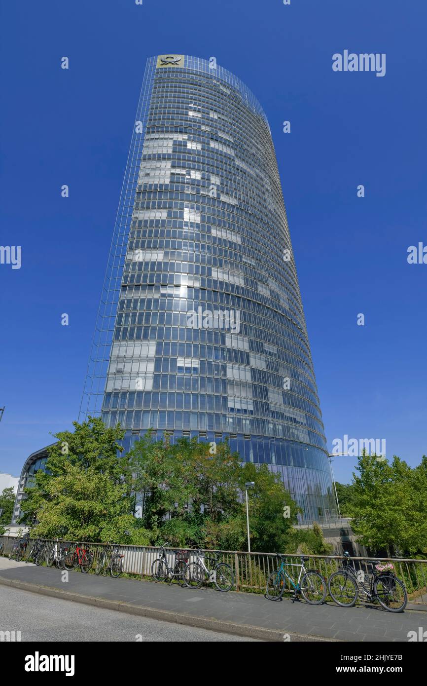 Post Tower, der Konzernzentrale der Deutsche Post DHL Charles-de-Gaulle-Stra ße, Bonn, Nordrhein-Westfalen, Deutschland Stockfoto