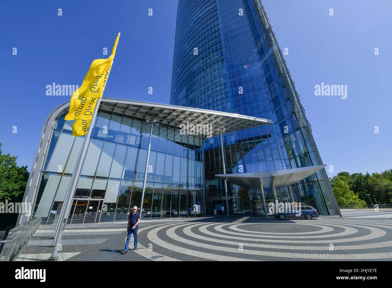 Post Tower, der Konzernzentrale der Deutsche Post DHL Charles-de-Gaulle-Stra ße, Bonn, Nordrhein-Westfalen, Deutschland Stockfoto