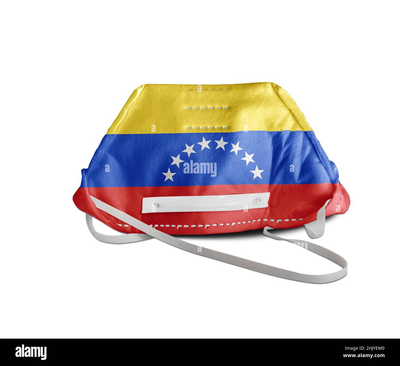 Venezuela Flagge auf Anti-Verschmutzung Maske medizinischen Schutz Stockfoto