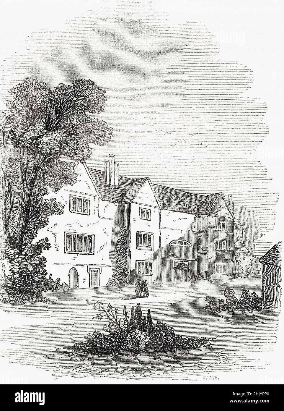 Das Haus von Samuel Richardson in Parson's Green, in der Nähe von Fulham, London. Samuel Richardson, 1689–1761. Englischer Schriftsteller und Drucker. Aus Cassells Illustrated History of England, veröffentlicht um 1890. Stockfoto