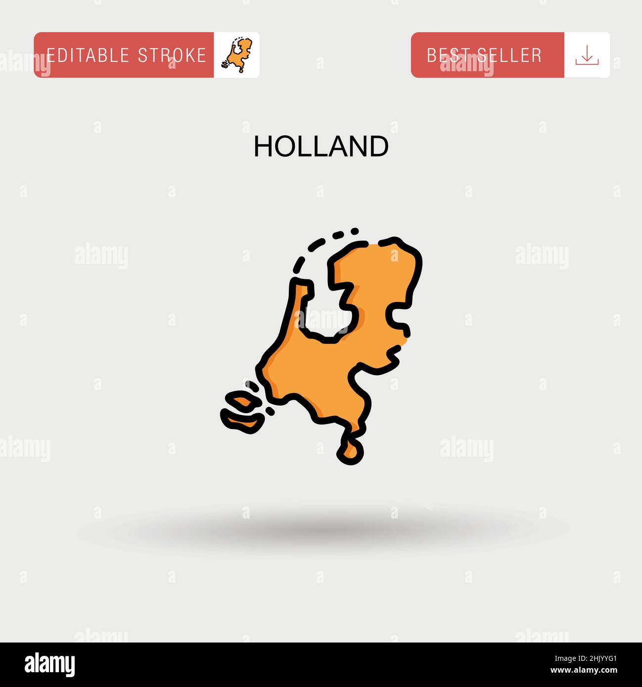 Einfaches Vektor-Symbol für Holland. Stock Vektor