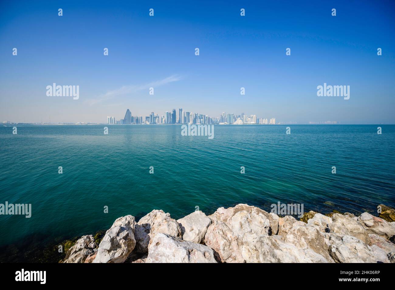 Skyline von Doha vom MIA Park Stockfoto