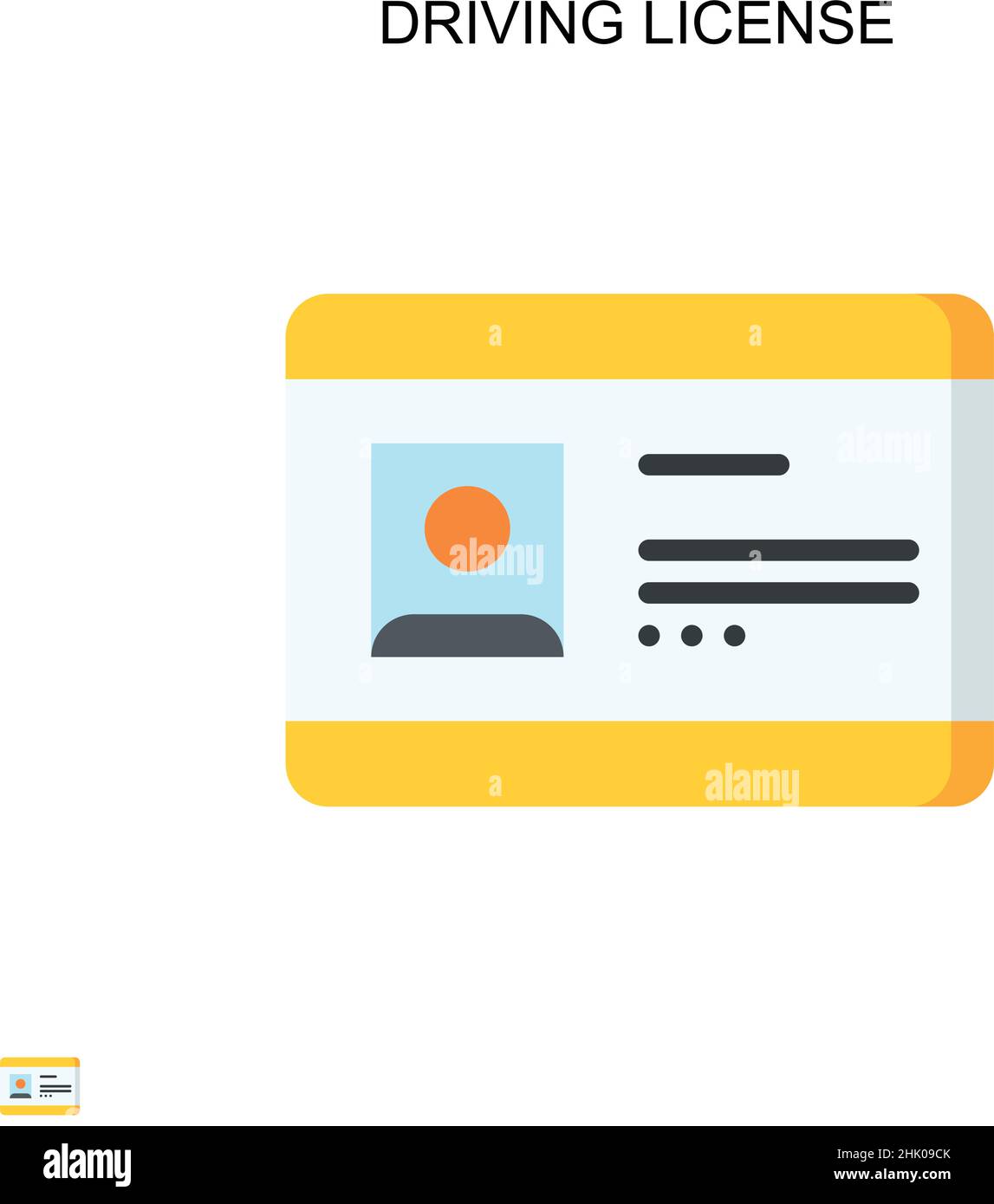 Führerschein einfaches Vektor-Symbol. Illustration Symbol Design-Vorlage für Web mobile UI-Element. Stock Vektor