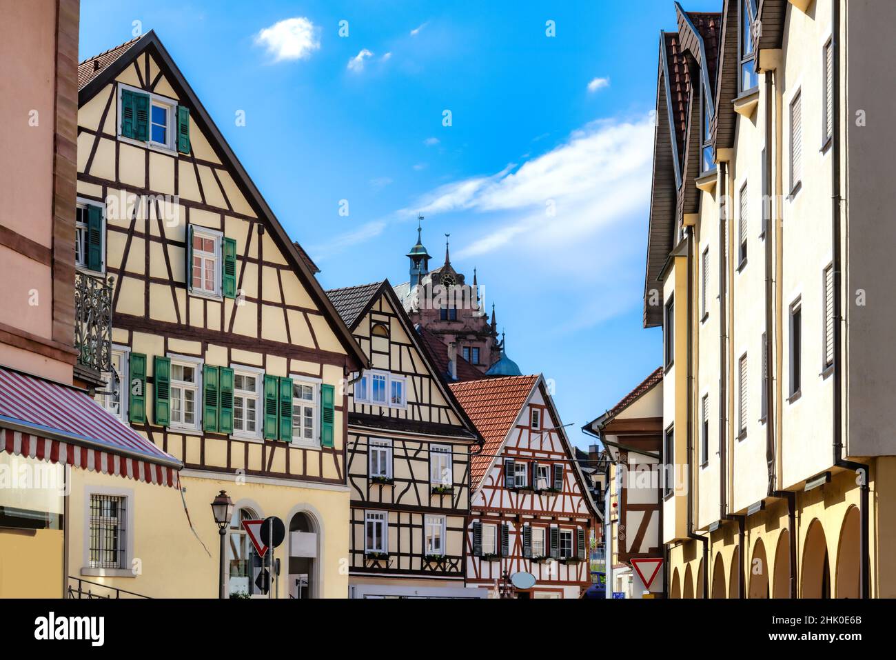 Stadtbild von Gernsbach, Schwarzwald, Deutschland Stockfoto