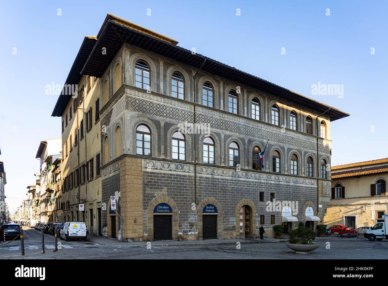 Florenz, Italien. Januar 2022. Außenansicht des Gebäudes des Französischen Instituts im historischen Zentrum der Stadt Stockfoto