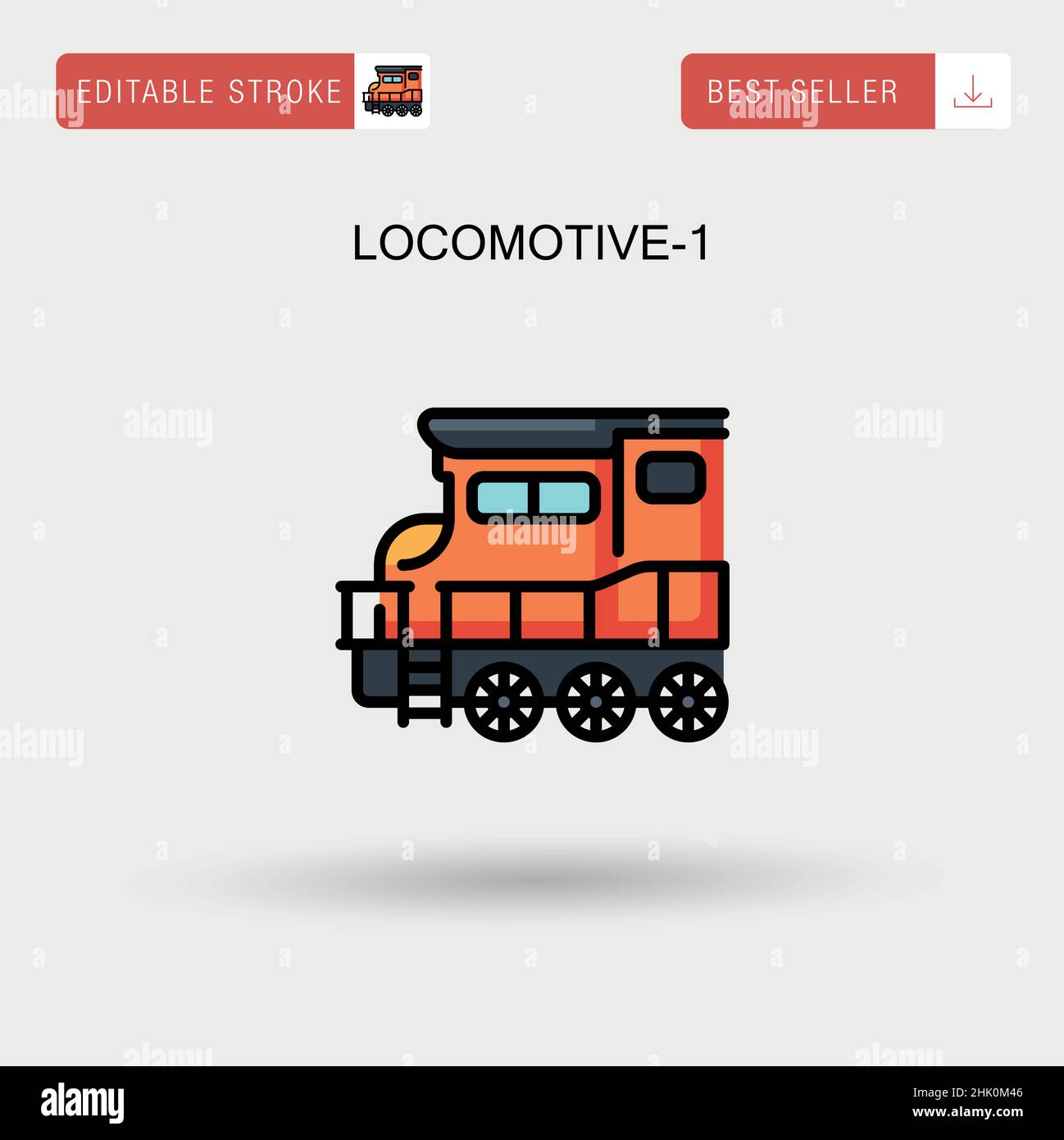 Locomotive-1 einfaches Vektor-Symbol. Stock Vektor