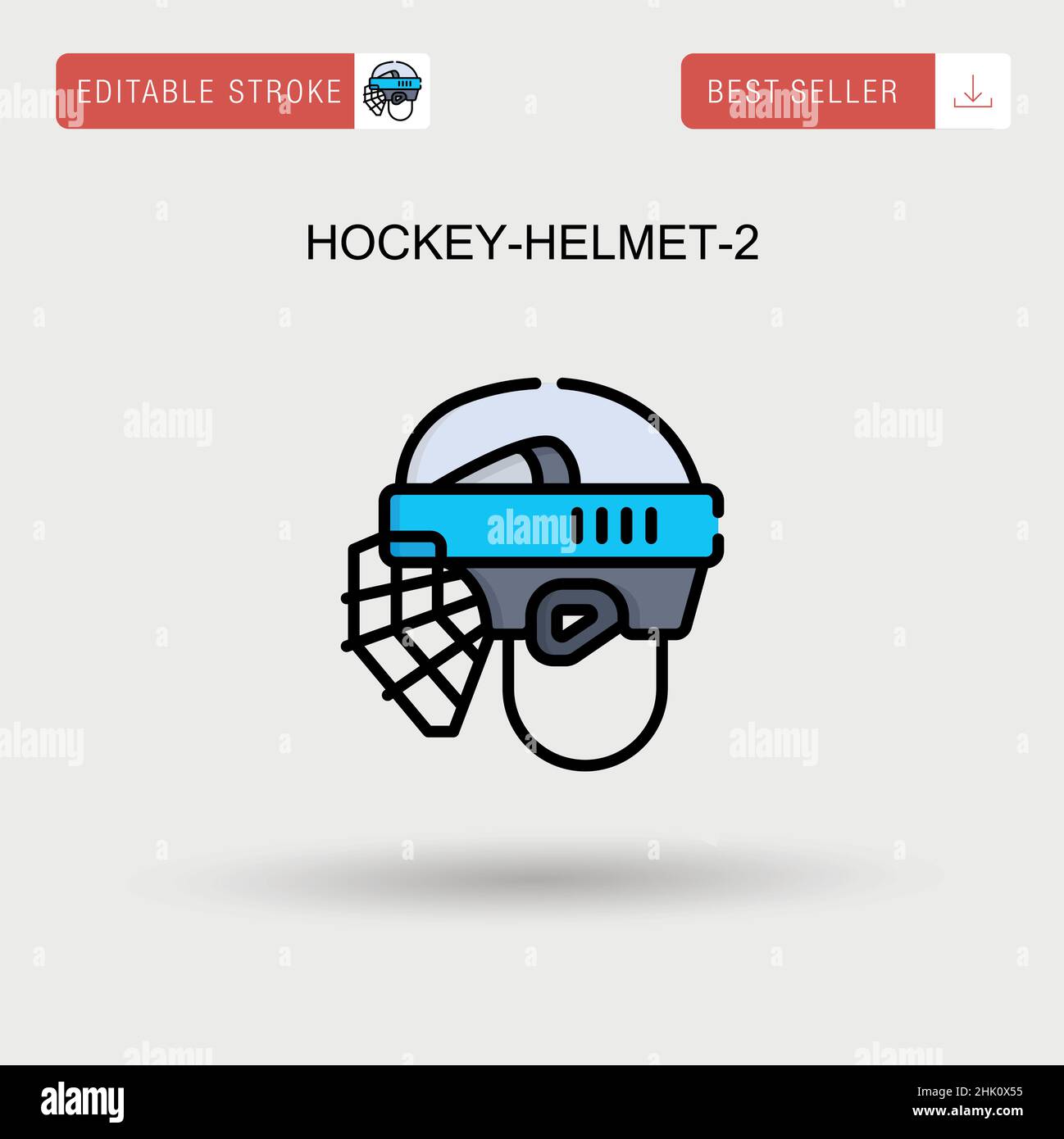 Hockey-helmet-2 einfaches Vektor-Symbol. Stock Vektor