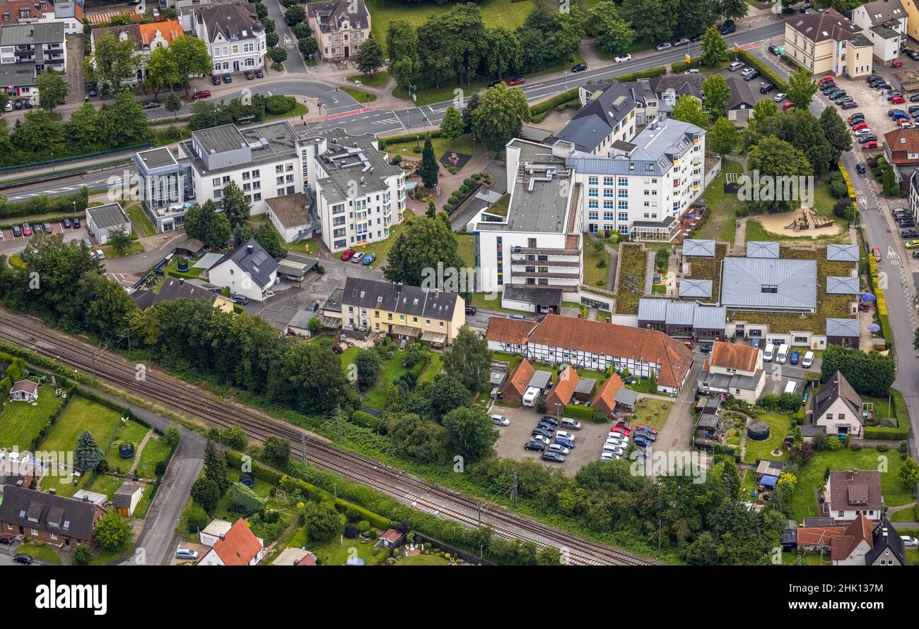 Luftbild, Lebenszentrum Königsborn, Sozialzentrum Königsborn, Tageszentrum Königsborn, Königsborn, Unna, Ruhrgebiet, Nordrhein-Westfalen, Stockfoto