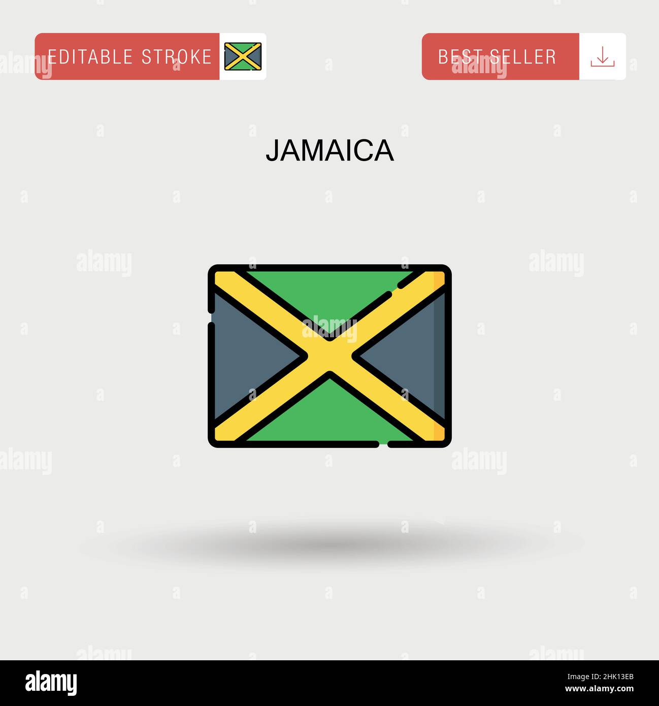 Jamaika einfaches Vektor-Symbol. Stock Vektor