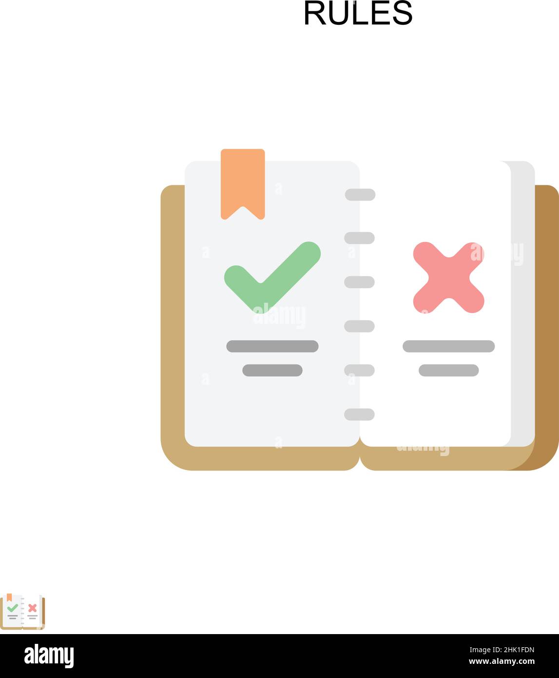 Einfaches Vektorsymbol für Regeln. Illustration Symbol Design-Vorlage für Web mobile UI-Element. Stock Vektor