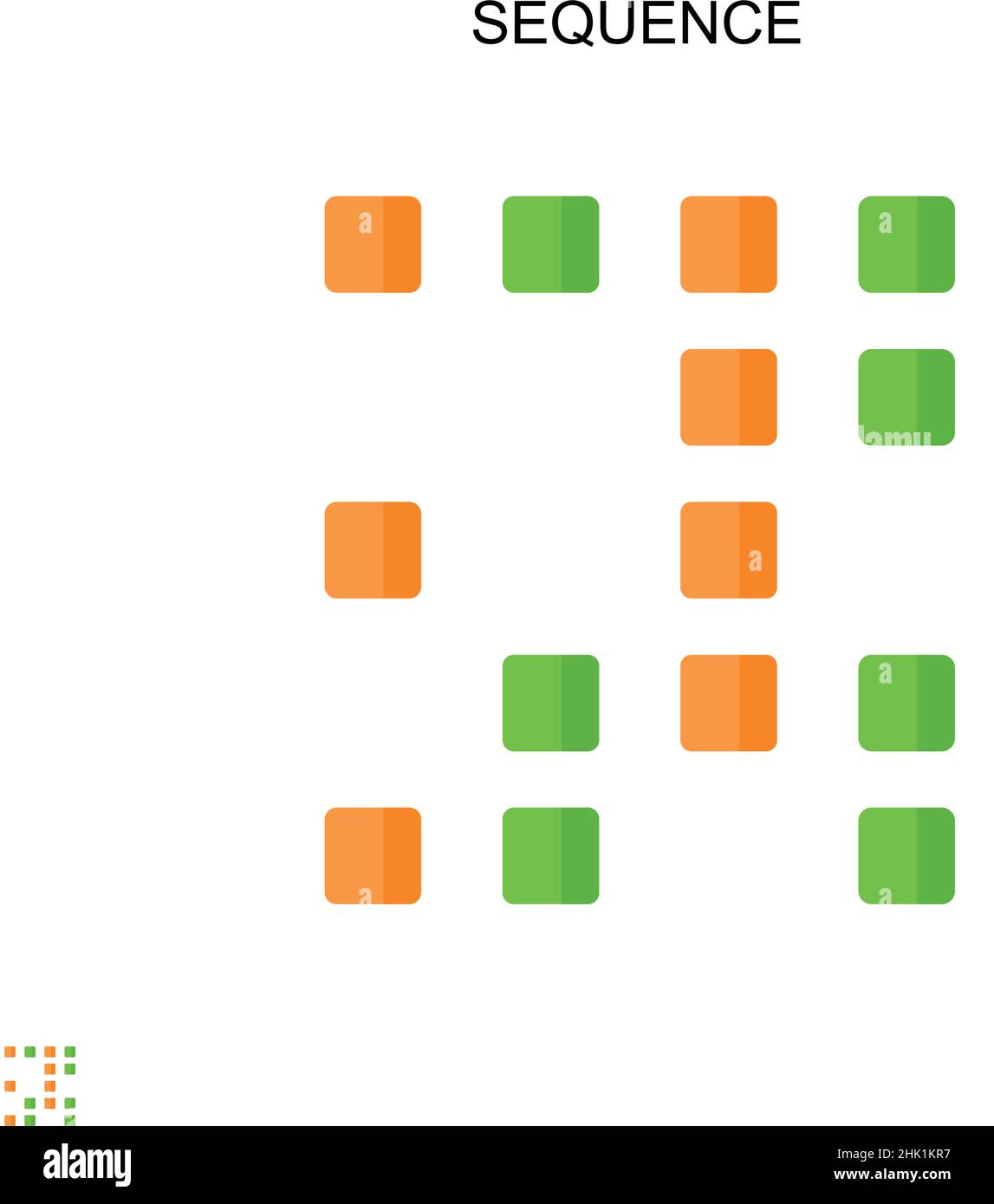 Einfaches Vektorsymbol „Sequenz“. Illustration Symbol Design-Vorlage für Web mobile UI-Element. Stock Vektor