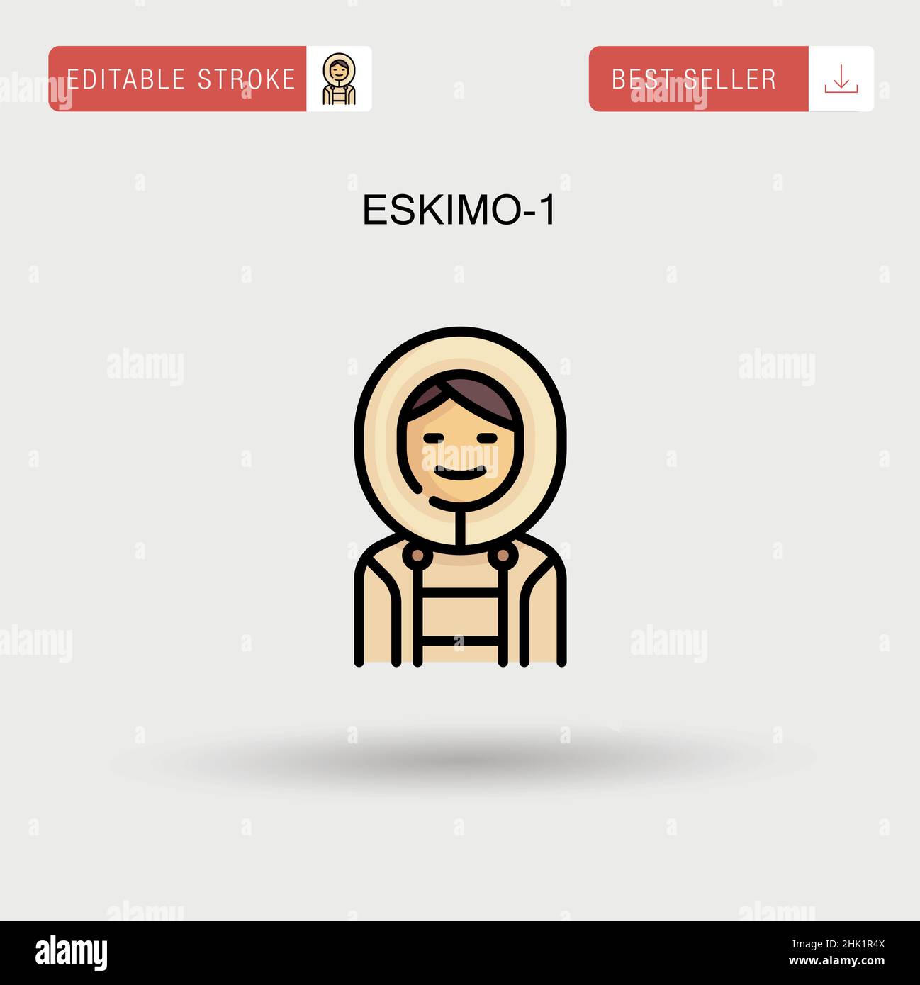 Einfaches Vektorsymbol Eskimo-1. Stock Vektor