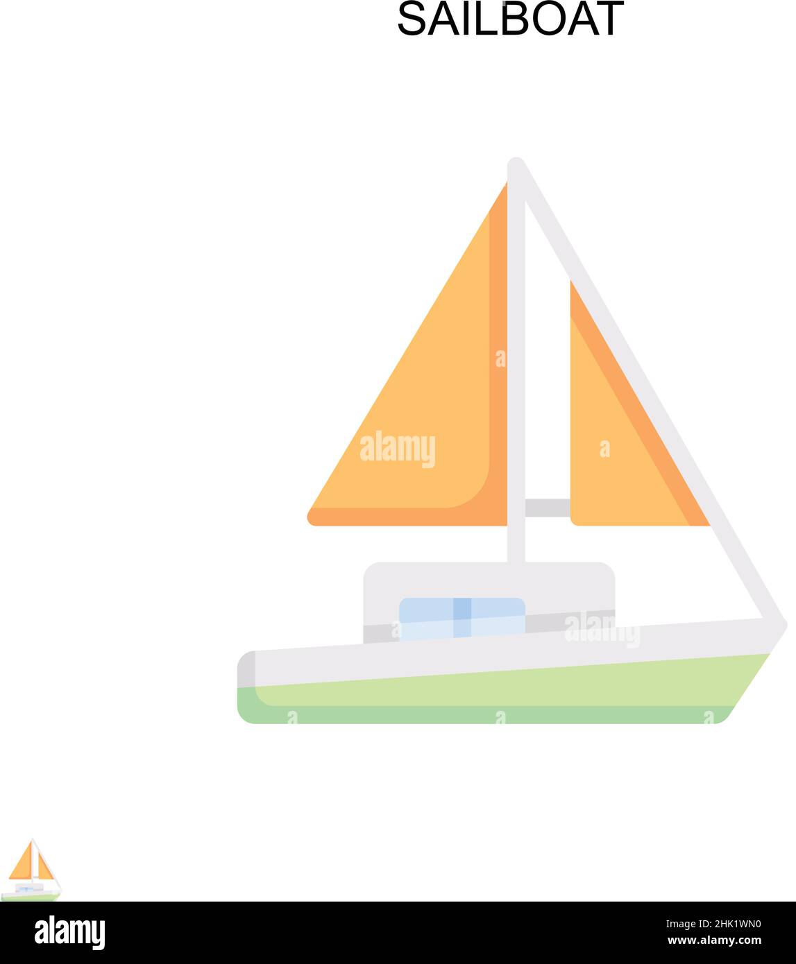 Einfaches Vektorsymbol für Segelboot. Illustration Symbol Design-Vorlage für Web mobile UI-Element. Stock Vektor