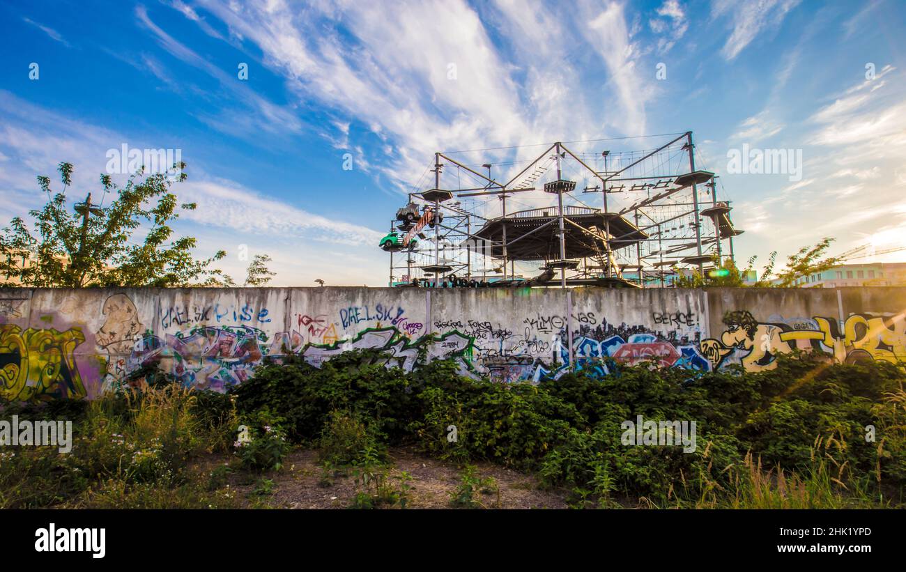 MountMitte Hochseilgarten, Berlin, Deutschland, Deutschland. Reisefotografie Stockfoto
