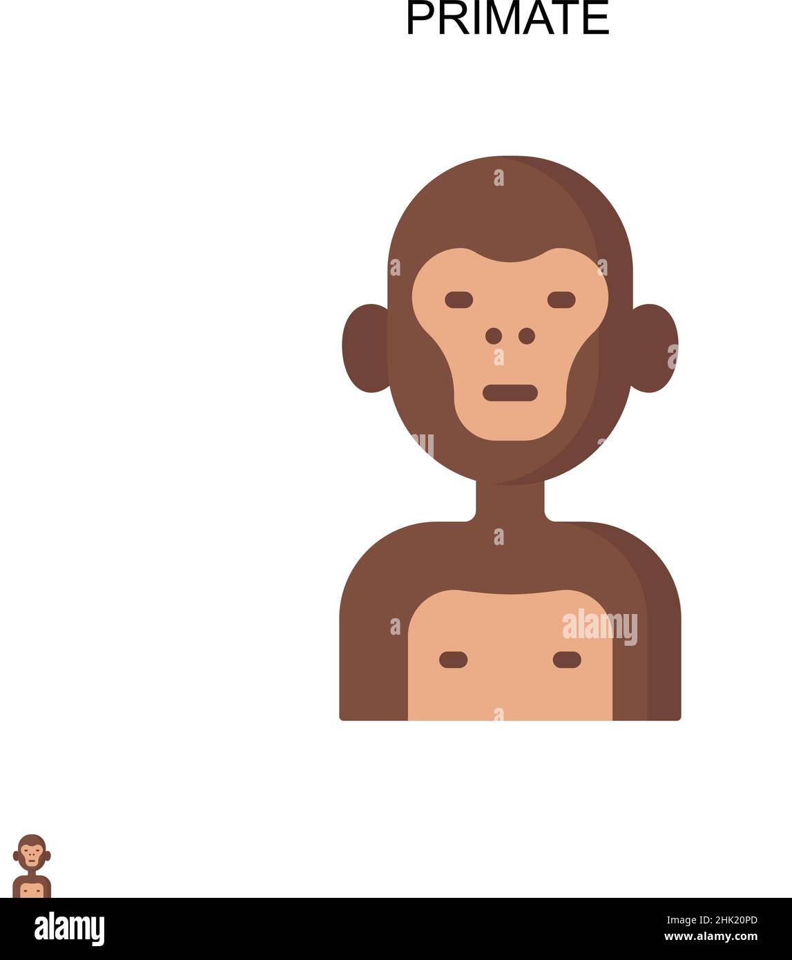 Einfaches Vektorsymbol Primate. Illustration Symbol Design-Vorlage für Web mobile UI-Element. Stock Vektor