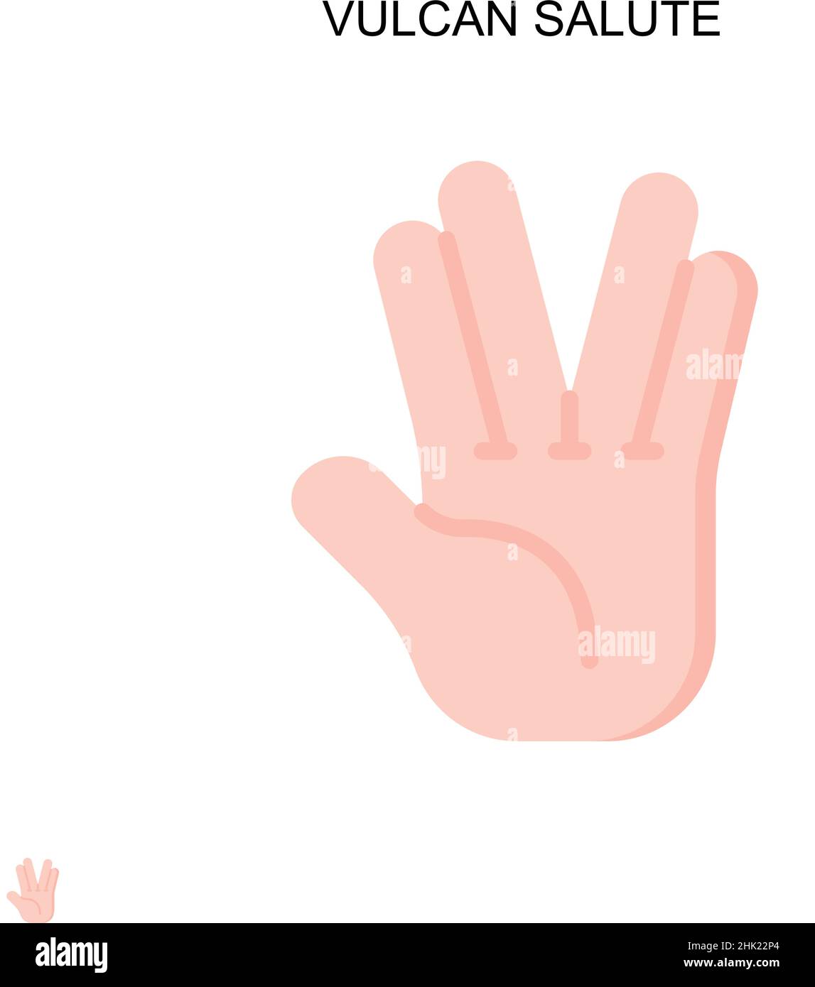 Vulcan Salute Simple Vector Icon. Illustration Symbol Design-Vorlage für Web mobile UI-Element. Stock Vektor