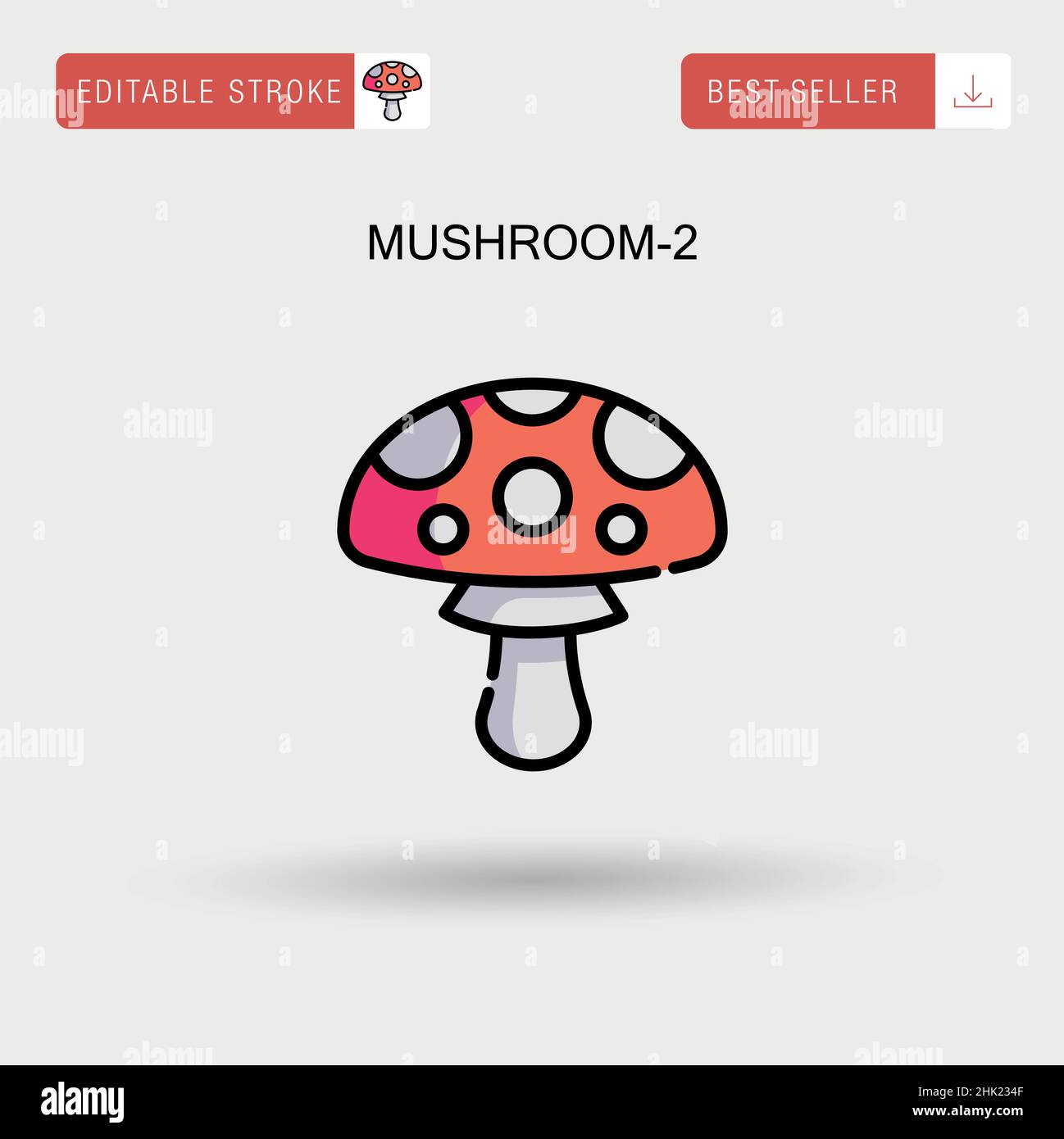 Mushroom-2 einfaches Vektorsymbol. Stock Vektor