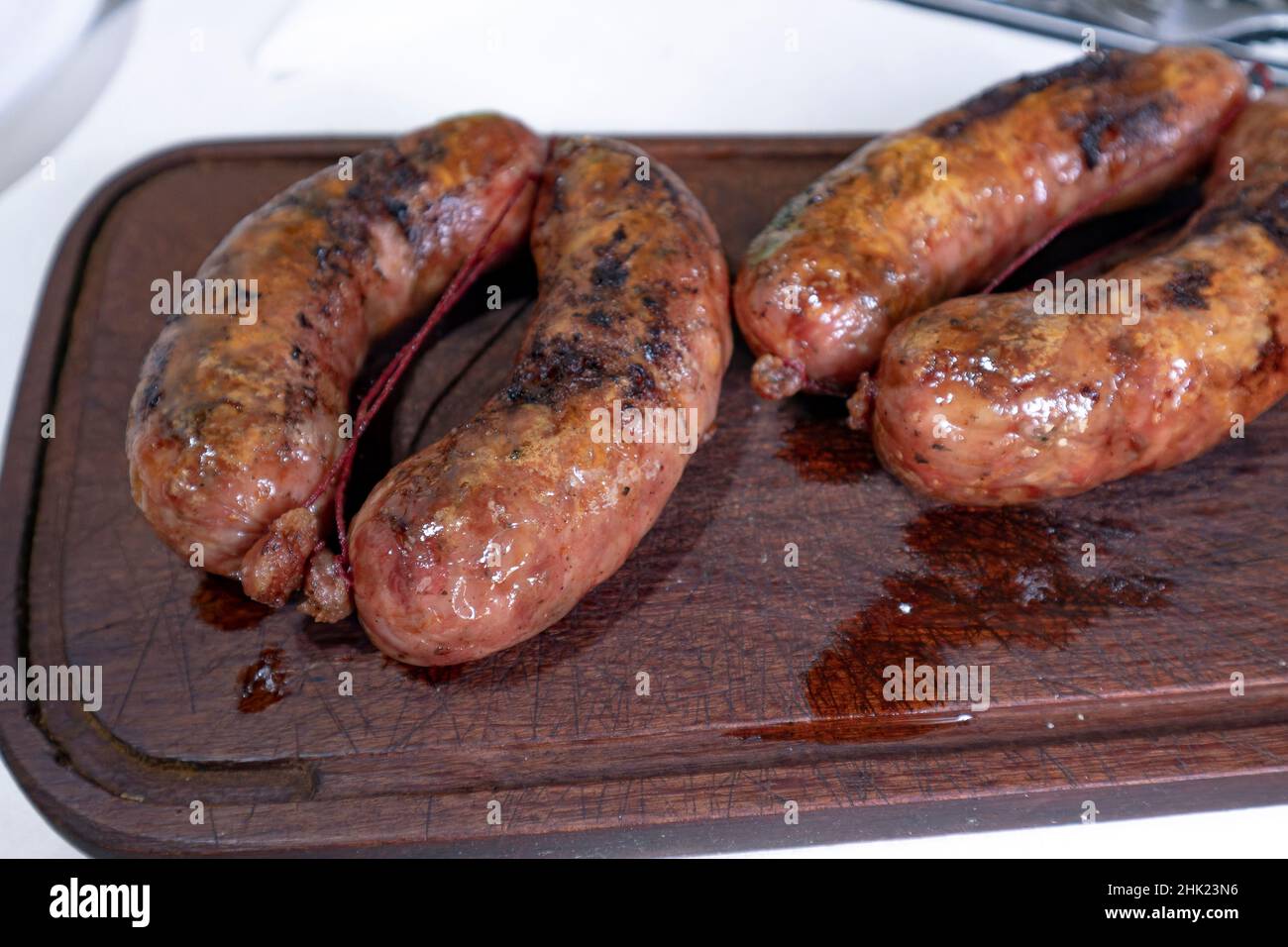 kreolische Wurst, typisch für die Gastronomie Argentiniens Stockfoto