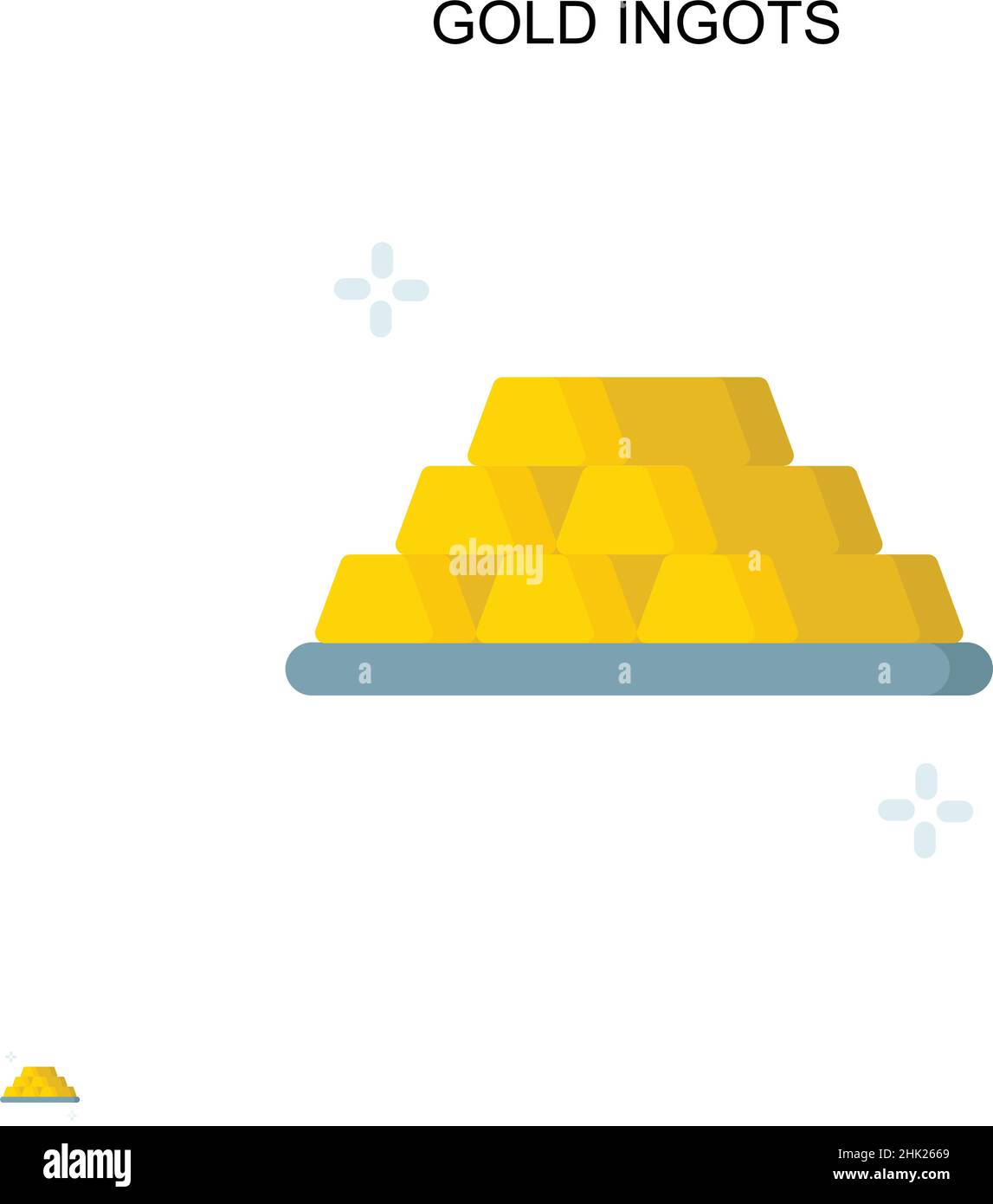 Einfaches Vektorsymbol für Goldbarren. Illustration Symbol Design-Vorlage für Web mobile UI-Element. Stock Vektor