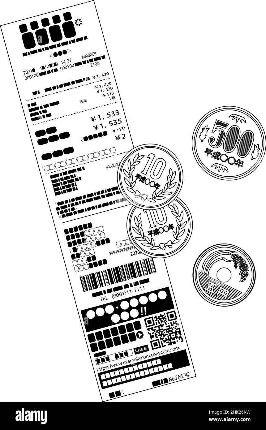 Dies ist eine Illustration für Yen-Wechsel und -Beleg Stock Vektor
