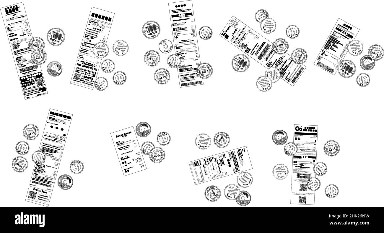 Dies ist eine Illustration für Yen-Wechsel und -Beleg Stock Vektor