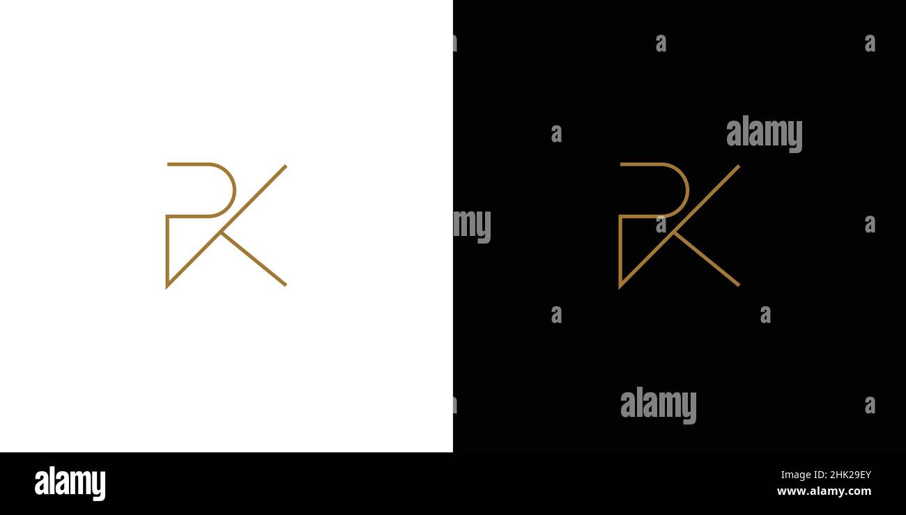 Modernes und luxuriöses Design mit PK-Initialen Stock Vektor