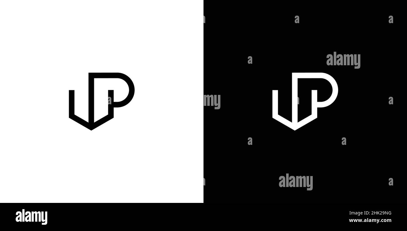 Modernes und professionelles WP Initials Logo Design 1 Stock Vektor