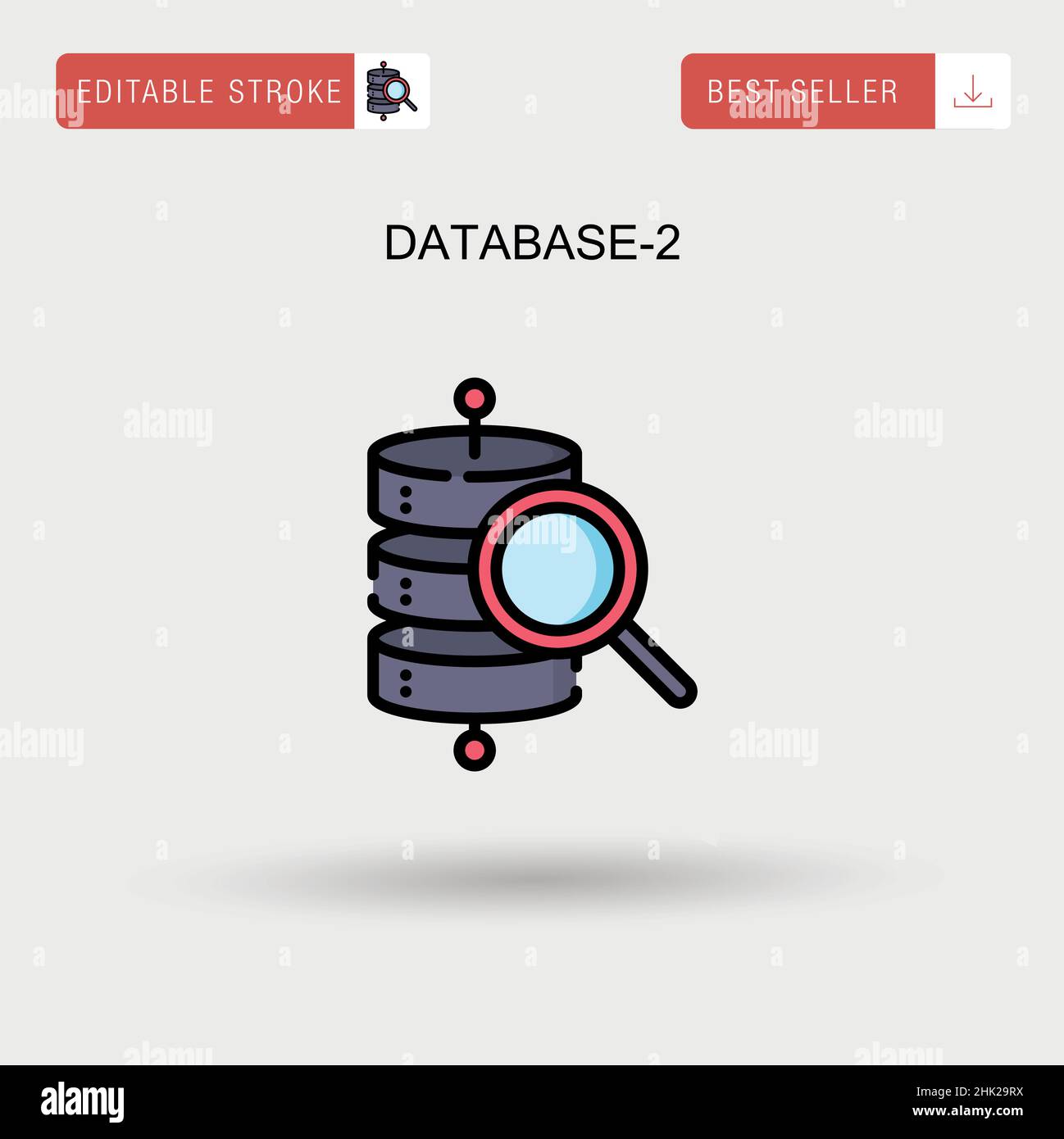 Database-2 einfaches Vektorsymbol. Stock Vektor